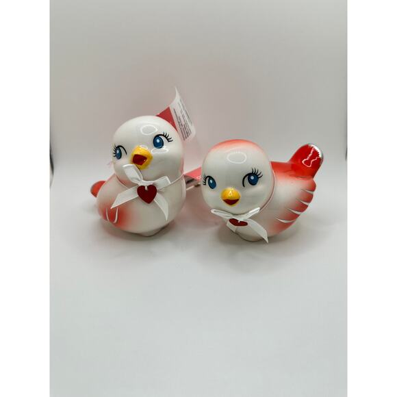 2024 Target Spritz Valentine's Day Red &White Ceramic Love Birds Set - Picture 3 of 3